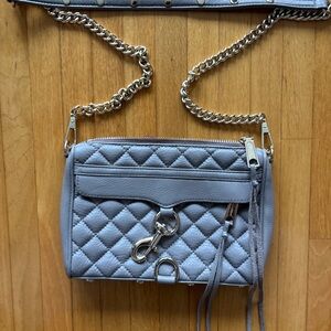Rebecca Minkoff Learher Mini Mac Crossbody Taupe Greige